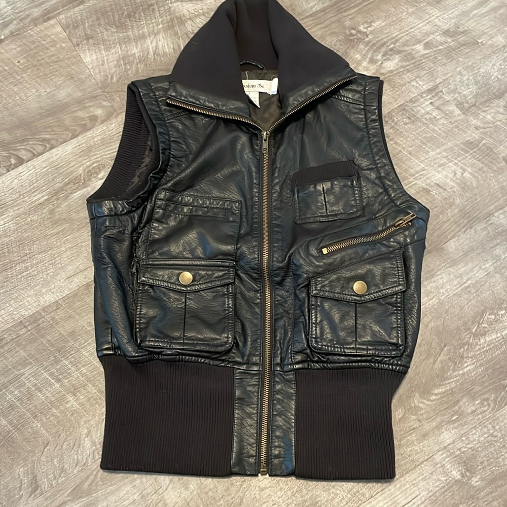 Fake leather vest